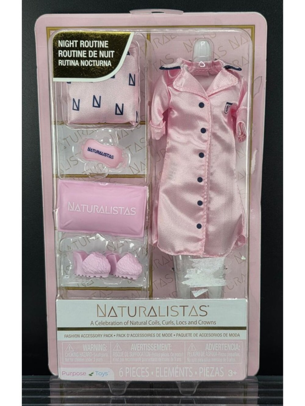 Naturalistas Night Routine Fashion Accessory Set 6-Piece For Dolls Includes Gown